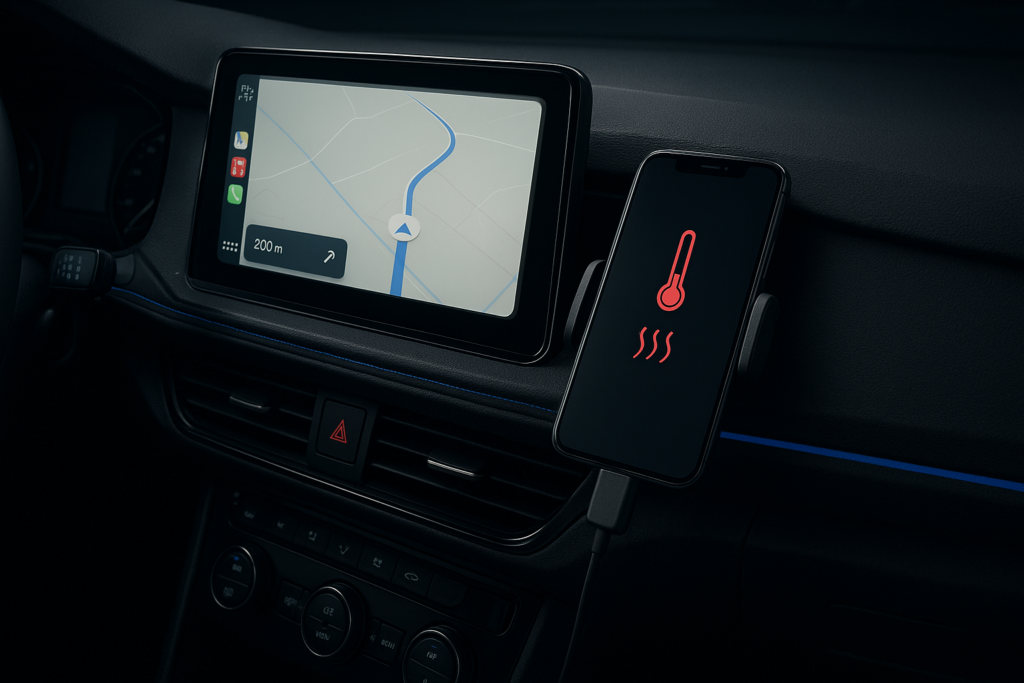 Dashcam wordt warm in een geparkeerde auto